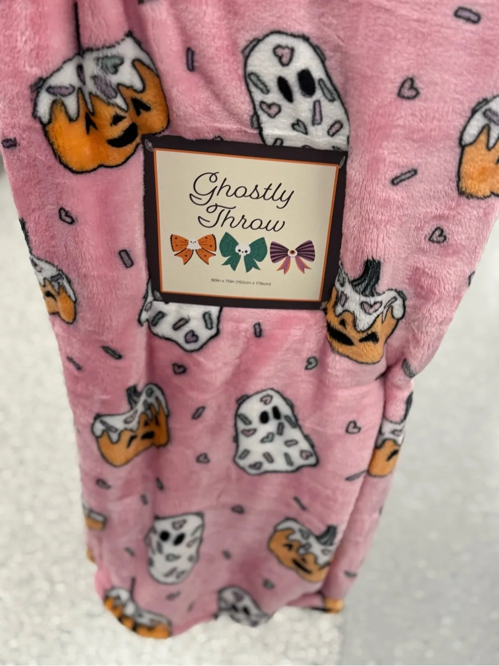 Blanket - Pink Ghost & Pumpkin Print